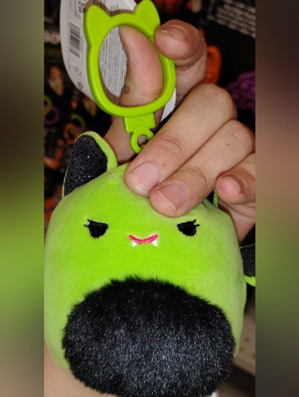 Kids'Halloween Green Plush Bat Keychain - Accessories